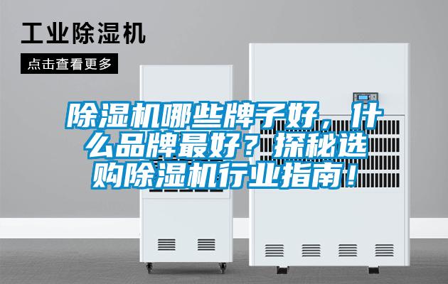 除濕機哪些牌子好，什么品牌最好？探秘選購除濕機行業指南！