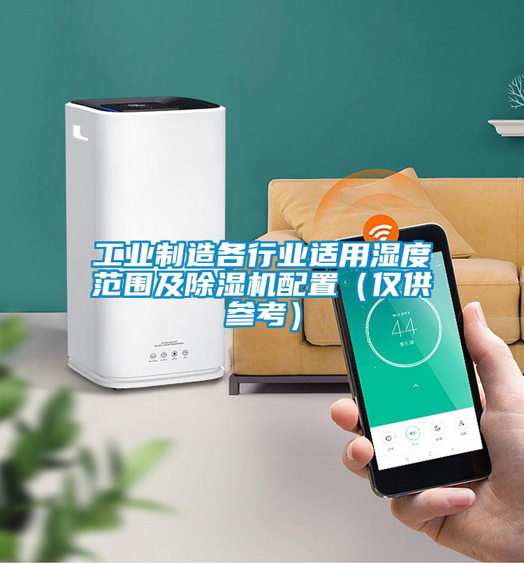 工業(yè)制造各行業(yè)適用濕度范圍及除濕機配置(僅供參考)